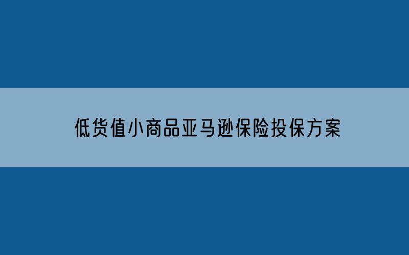 低货值小商品亚马逊保险投保方案